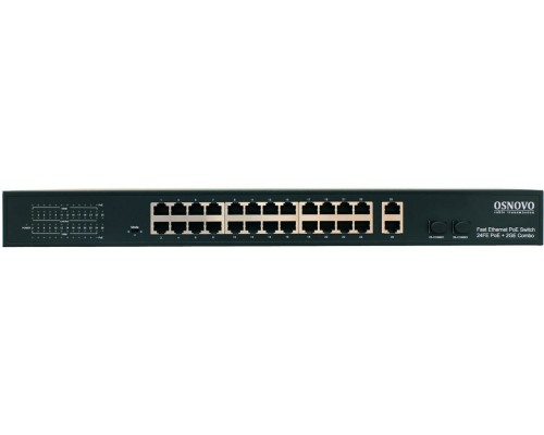 Корпоративный POE-коммутатор OSNOVO PoE коммутатор 24 x 10/100 Base-T PoE, 2 x GE Combo Uplink (RJ45 + SFP), PoE на порт - до 30W, суммарно PoE до 385W