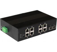 Корпоративный POE-коммутатор OSNOVO Промышленный 10-портовый PoE коммутатор, 8 x 10/100Base-T с PoE (до 25W) + 2 x 1000Base-X. Суммарно PoE до 200W. Питание DC48-55V(205W), БП поставляется опционально                                                  