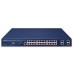 коммутатор/ PLANET GS-4210-24HP2C IPv6/IPv4,4-Port 10/100/1000T 802.3bt 95W PoE + 20-Port 10/100/1000T 802.3at PoE + 2-Port Gigabit TP/SFP Combo Managed Switch(515W PoE Budget, 250m Extend mode, supports ERPS Ring, CloudViewer app, MQTT and cybersecu