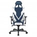 Игровое кресло DXRacer G8200 OH/G8200/BW компьютерное, до 120 кг, 4D, кожа PU, металл, раскладывание спинки на 155°, цвет  синий/белый
