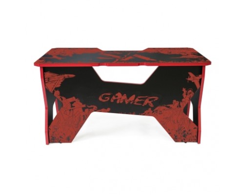 Компьютерный стол Generic Comfort Gamer2/VS/NR (150х90х75h см) ЛДСП Е1, цвет  черный с красным рисунком