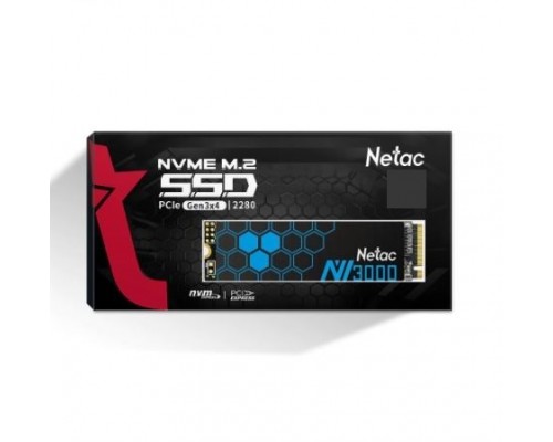 Накопитель Netac NV3000 NT01NV3000-1T0-E4X SSD, M.2, 1.0Tb, PCI-E x4, чтение  3100 Мб/сек, запись  2100 Мб/сек, 3D NAND, NVMe, 600 TBW