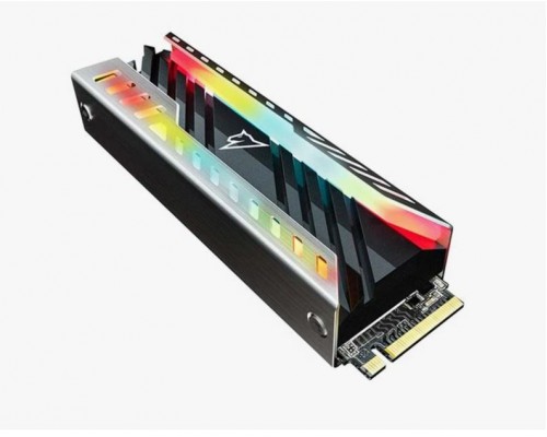 Накопитель Netac NV3000 RGB NT01NV3000-500-E4X SSD, M.2, 500Gb, PCI-E 3.0 x4, чтение  3400 Мб/сек, запись  2000 Мб/сек, 3D NAND, NVMe, 300 TBW