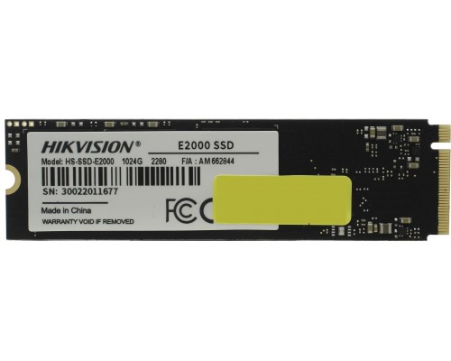 Накопитель HikVision E2000 HS-SSD-E2000/1024G SSD, M.2, 1.0Tb, PCI-E x4, чтение  3500 Мб/сек, запись  3000 Мб/сек, 3D NAND,  1665 TBW