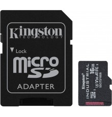 Карта памяти Kingston Industrial SDCIT2/16GB microSD, 16Gb, Class10, UHS-I, U3, V30, A1, чтение  100 Мб/с, с адаптером                                                                                                                                    