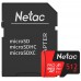 Карта памяти Netac P500 PRO NT02P500PRO-512G-R microSD, 512Gb, Class10, UHS-I Class 3 (U3), чтение  до 100 Мб/сек, с SD адаптером