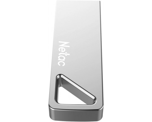 Флеш карта Netac U326 NT03U326N-008G-20PN 8Gb, USB 2.0, без колпачка, металл, серебристый