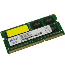 Оперативная память 8GB Netac NTBSD3N16SP-08 DDR3L, 1600 MHz, 12800 Мб/с, CL11, 1.35 В (SO-DIMM)                                                                                                                                                           