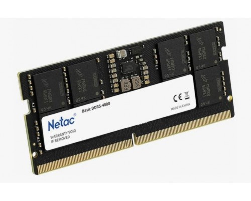 Оперативная память 8GB Netac NTBSD5N48SP-08 DDR5, 4800 MHz, 38400 Мб/с, CL40, 1.1 В (SO-DIMM)