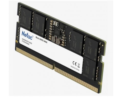 Оперативная память 8GB Netac NTBSD5N48SP-08 DDR5, 4800 MHz, 38400 Мб/с, CL40, 1.1 В (SO-DIMM)