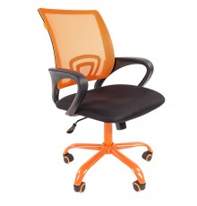 Офисное кресло Chairman 696 CMet, до 120 кг, цвет  черный/спинка сетка-оранжевый/ножки-оранжевый                                                                                                                                                          