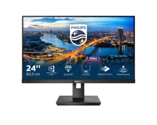 Монитор LCD 23.8'' [16:9] 2560х1440(WQHD) IPS, nonGLARE, 250cd/m2, H178°/V178°, 1000:1, 50M:1, 16.7M, 4ms, VGA, DVI, HDMI, DP, Height adj, Tilt, Swivel, Speakers, 2Y, Black