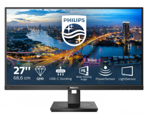 Монитор LCD 27'' 16:9 2560 x 1440 IPS, nonGLARE, 300cd/m2, H178°/V178°,4ms,DP, HDMIx2, USB-C, Tilt, HAS, Audio out, 3Y, Black