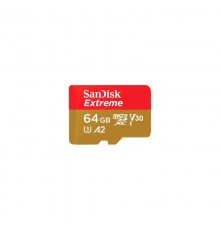 Карта памяти SanDisk Extreme microSD UHS I Card 64GB for 4K Video on Smartphones, Action Cams & Drones 170MB/s Read, 80MB/s Write, Lifetime Warranty                                                                                                      