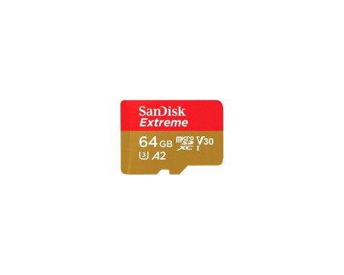 Карта памяти SanDisk Extreme microSD UHS I Card 64GB for 4K Video on Smartphones, Action Cams & Drones 170MB/s Read, 80MB/s Write, Lifetime Warranty