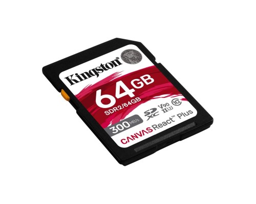 Карта памяти Kingston 64GB Canvas React Plus SDXC UHS-II 300R/260W U3 V90