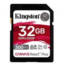 Карта памяти Kingston 32GB Canvas React Plus SDHC UHS-II 300R/260W U3 V90                                                                                                                                                                                 