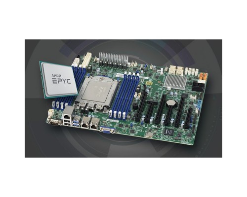 Материнская плата Single AMD EPYC™ 7002 Series/4TB Registered ECC/1 PCI-E 4.0 x32L/1 PCI-E 4.0 x16R/M.2,12 native 4 NVMe ,2 SATA3/2x 10GBase-T LAN Ports/AST2500 BMC/Up to 7 USB 3.0