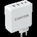 Адаптер питания Canyon, GAN 100W charger  Input:  100V-240V Output: USB-C1/C2: 5V 3A , 9V 3A , 12V 3A , 15V 3A , 20V 5A  USB-A 1/A2: 4.5V/5A, 5V/4.5A, 9V/3A, 12V/2.5A,  20V/1.5A  C1+C2 : 65W + 30W? C1+A1 : 65W + 30W ? C1+A2 : 65W + 30W ?C1+A1+A2 : 65