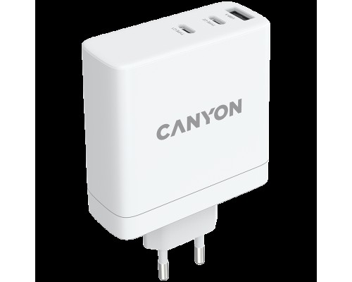 Адаптер питания Canyon, Wall charger with 1USB-A, 2 USB-C. Input:100-240V~50/60Hz, 2.0A Max. USB-A Output: 5V /9V /12V/20V /28V Max Output Current:5.0A max