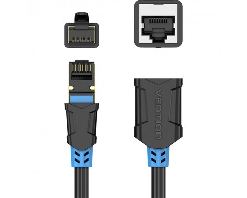 Патчкорд удлинитель Vention прямой SSTP cat.6, RJ45 - 2м. Черный