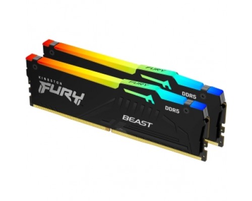 Память Kingston 32GB 6000MT/s DDR5 CL40 DIMM (Kit of 2) FURY Beast RGB