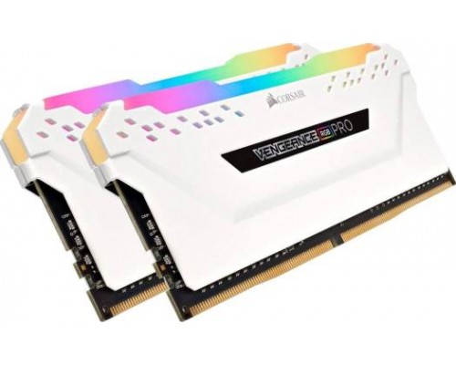 Память оперативная/ Corsair DDR4, 3600MHz 16GB 2x8GB DIMM, Unbuffered, 18-19-19-39, XMP 2.0, VENGEANCE RGB PRO White Heatspreader, RGB LED, 1.35V