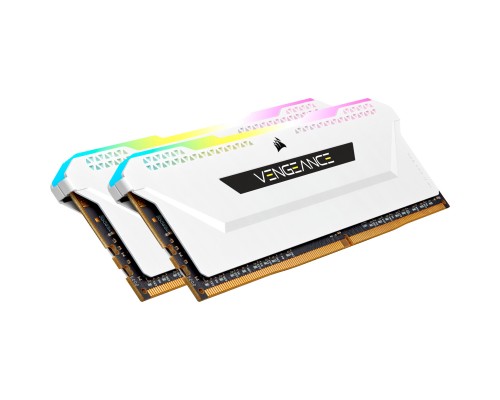 Память оперативная/ Corsair DDR4, 3200MHz 32GB 2x16GB Dimm, Unbuffered, 16-20-20-38, XMP 2.0, Vengeance RGB Pro SL White Heatspreader, RGB LED, Black PCB, 1.35V, for AMD Ryzen & Intel