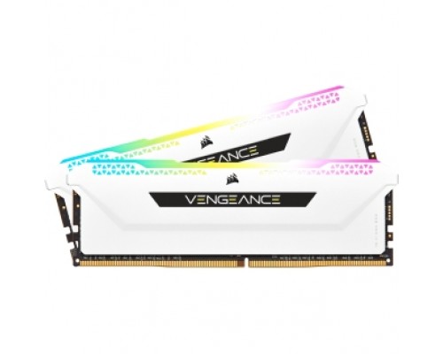 Память оперативная/ Corsair DDR4, 3200MHz 32GB 2x16GB Dimm, Unbuffered, 16-20-20-38, XMP 2.0, Vengeance RGB Pro SL White Heatspreader, RGB LED, Black PCB, 1.35V, for AMD Ryzen & Intel