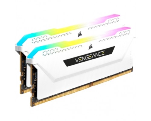 Память оперативная/ Corsair DDR4, 3200MHz 32GB 2x16GB Dimm, Unbuffered, 16-20-20-38, XMP 2.0, Vengeance RGB Pro SL White Heatspreader, RGB LED, Black PCB, 1.35V, for AMD Ryzen & Intel