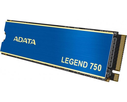 Накопитель ADATA SSD LEGEND 750, 500GB, M.2(22x80mm), NVMe, PCIe 3.0 x4, 3D TLC, R/W 3350/2450MB/s, IOPs 370 000/190 000, TBW 300, DWPD 0.33, with Heat Spreader (5 лет)