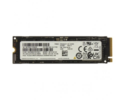 Твердотельный накопитель Samsung SSD PM9A1 MZVL2512HCJQ-00B00, M.2, 512Gb, PCIe 4.0 x4, чтение  6900 Мб/сек, запись  5000 Мб/сек, 3D NAND, NVMe, 22х80mm