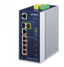 Коммутатор PLANET IP30 Industrial L2+/L4 4-Port 60W 1000T Ultra PoE+ 1-Port 1000T + 2-port 100/1000X SFP Full Managed Switch (-40 to 75 C, dual redundant power input on 48~56VDC terminal block, DIDO, ERPS Ring Supported, 1588)                        