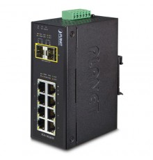 коммутатор/ PLANET IP30 Industrial 8-Port 10/100/1000T + 2-Port 100/1000X SFP Ethernet Switch (-40~75 degrees C)                                                                                                                                          