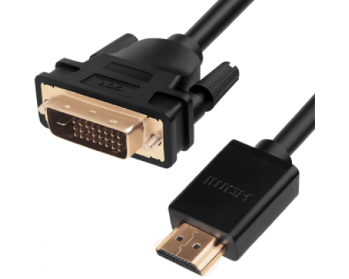 Кабель видео Greenconnect Кабель HDMI-DVI 7.5m черный, OD7.3mm, 28/28 AWG, позолоченные контакты, 19pin AM / 24+1M AM double link, GCR-HD2DVI1-7.5m, тройной экран