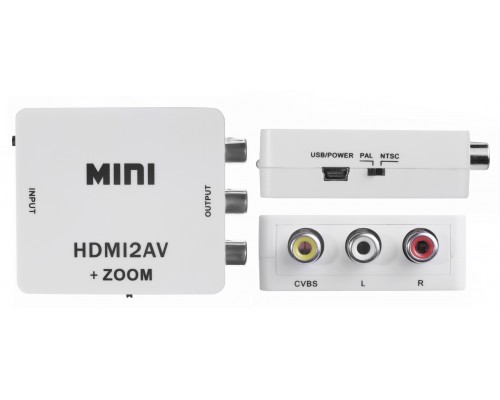 Конвертер HDMI -> AV Greenline, PAL, NTSC, SECAM, 1080p + ZOOM, GL-v128