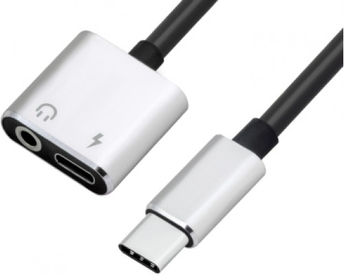 Кабель видео Greenconnect Адаптер переходник-гибкий USB 2.0 Type C/ AUDIO, CM/CF+jack 3,5mm F