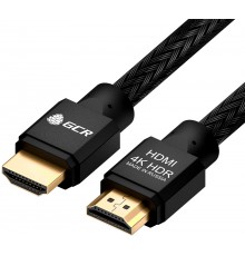 Кабель видео GCR Кабель 4.5m HDMI версия 2.0, HDR 4:2:2, Ultra HD, 4K 60 fps 60Hz/5K*30Hz, 3D, AUDIO, 18.0 Гбит/с, 28/28 AWG, OD7.8mm, тройной экран, черный нейлон, AL корпус черный, GCR-52192                                                          