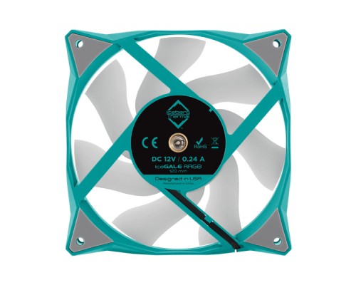 Вентилятор для корпуса Iceberg Thermal IceGALE ARGB 120mm TEAL 500 - 2200 RPM (MTTF 180,000) hours 3 (071581)