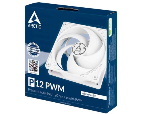 Вентилятор корпусной ARCTIC P12 PWM (White/White)- retail (ACFAN00171A) (702270)