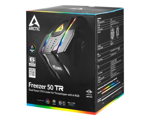 Вентилятор для процессора Arctic Freezer 50 TR Dual Tower CPU Cooler for AMD Ryzen Threadripper with A-RGB  RET  (ACFRE00055A) (702058)