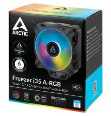 Вентилятор для процессора Arctic Freezer i35 ARGB Retail ACFRE00104A RTL  (703444) (Height 158.5mm, 6mm x 4pcs, 200 - 1700RPM, 4-pin PWM, Al, 12 A-RGB LEDs 4-Pin - 5v, Screw, Intel LGA1700/1200/115x) (703444)                                          
