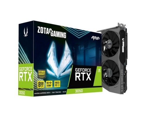 Видеокарта RTX3050 AMP 8GB GDDR6, 128 bit, 1830/14000, HDCP, Three DP, HDMI, Medium Pack (ZT-A30500F-10M)