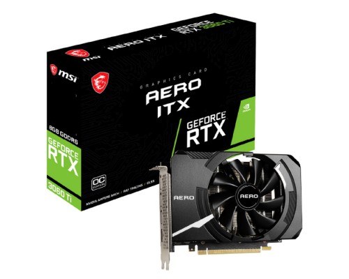 Видеокарта RTX3060Ti AERO ITX 8GB OC LHR GDDR6 256-bit 3xDP HDMI GDDR6 256-bit 3xDP HDMI (853907)