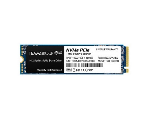 Жесткий диск TM8FP6128G0C101 PCIe Gen3x4 with NVMe, 1500/500, IOPS 90/100K, MTBF 1.5M, 3D NAND TLC, 75TBW, 0,32DWPD, RTL