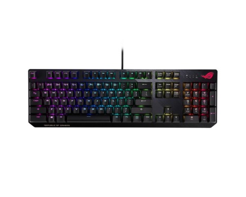 Клавиатура ASUS ROG Strix Scope NX 90MP0186-B0RA00 проводная, механическая, ROG NX Red switches, RGB подсветка, USB, аллюминивая рама, цвет  черный