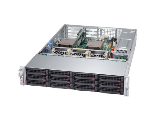 Корпус SuperMicro CSE-826BE1C-R920WB 2U, WIO, E-ATX, 920 Вт, 12x 3.5-inch SAS3/SATA3 HDD/SSD w/1 Expander, черный