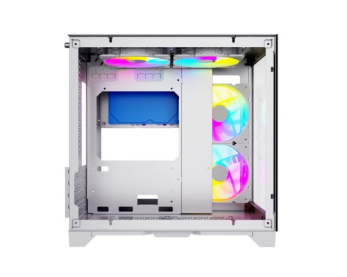 Корпус Powercase Vision Micro, White, Tempered Glass, 4х 120mm 5-color fan, белый, mATX  (CVWM-L4)