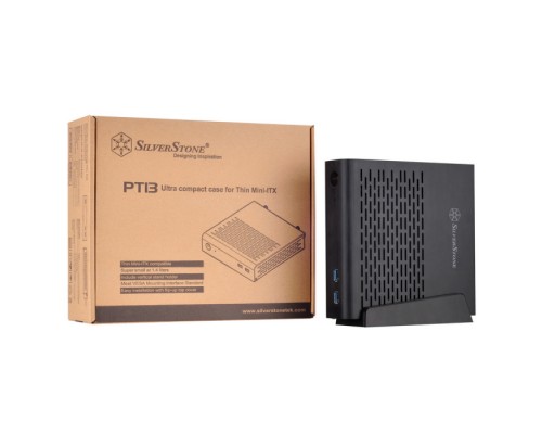 Корпус SST-PT13B-USB3.0 Petit Thin Mini-ITX Silent Computer Case, USB3.0, Black