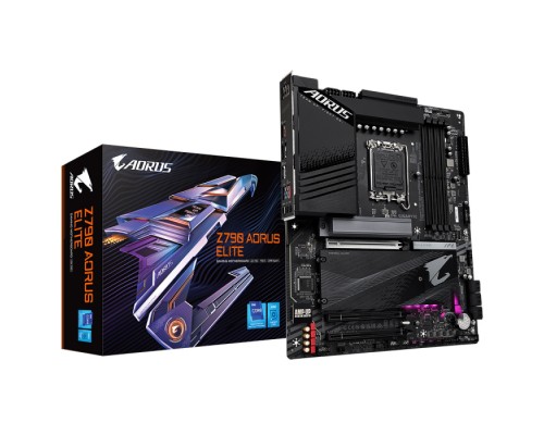 Материнская плата Z790 AORUS ELITE, Socket 1700, Intel®Z790, 4xDDR5-4800, HDMI+DP, 3xPCI-Ex16, 6xSATA3(RAID 0/1/5/10), 4xM.2, 8Ch Audio, 1x2.5GbLan, (4+4)xUSB2.0, (5+2)xUSB3.2, (1+1)xUSB3.2 Type-C™, ATX, RTL